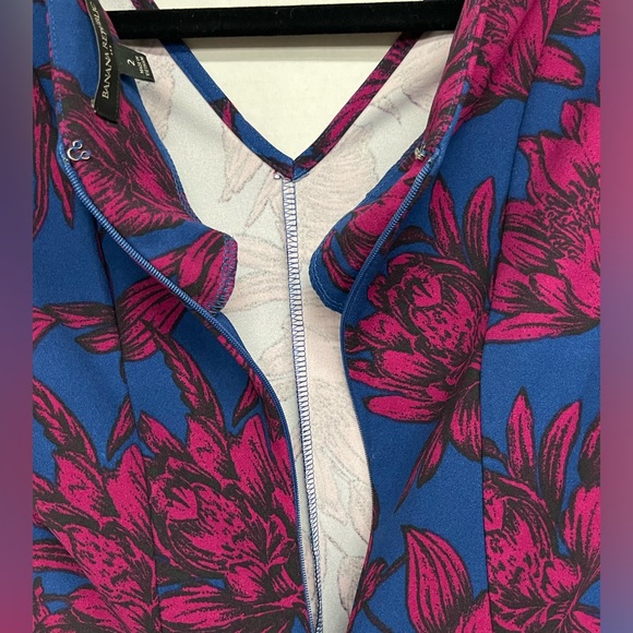 Banana Republic floral printed zip dress size 2 - Picture 6 of 10